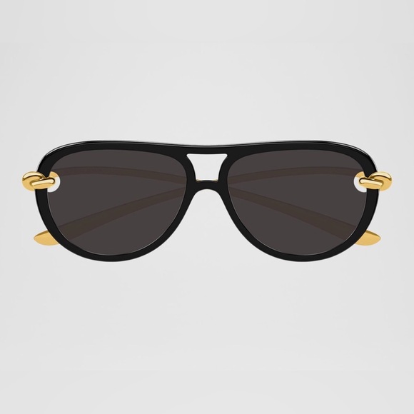 BOTTEGA VENETA Black and Gold Sunglasses